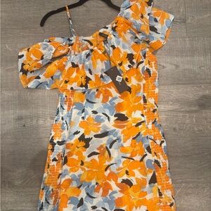Vero Moda Orange & Light Blue Floral Off-Shoulder Camisole